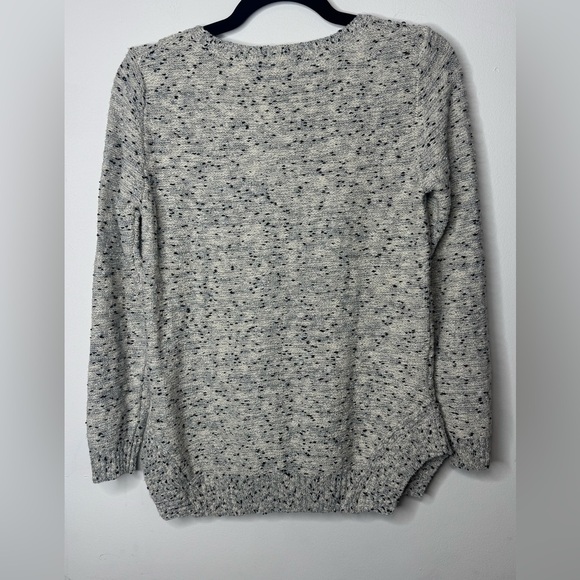 NWT small heathered Gray crochet knit cotton blend sweater sweatshirt oversized - Picture 2 of 6